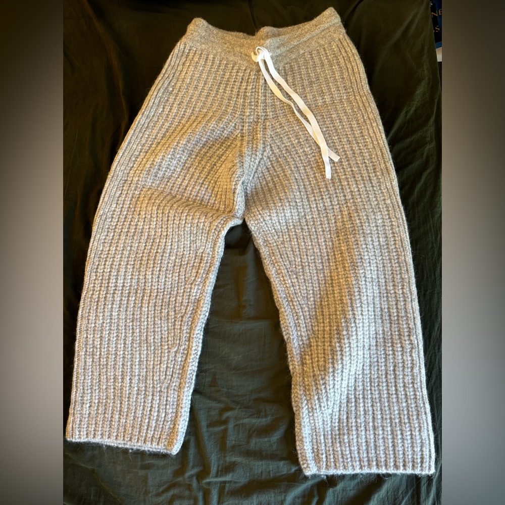 Lunya Gray Chunky Wool Ribbed Sweatpants